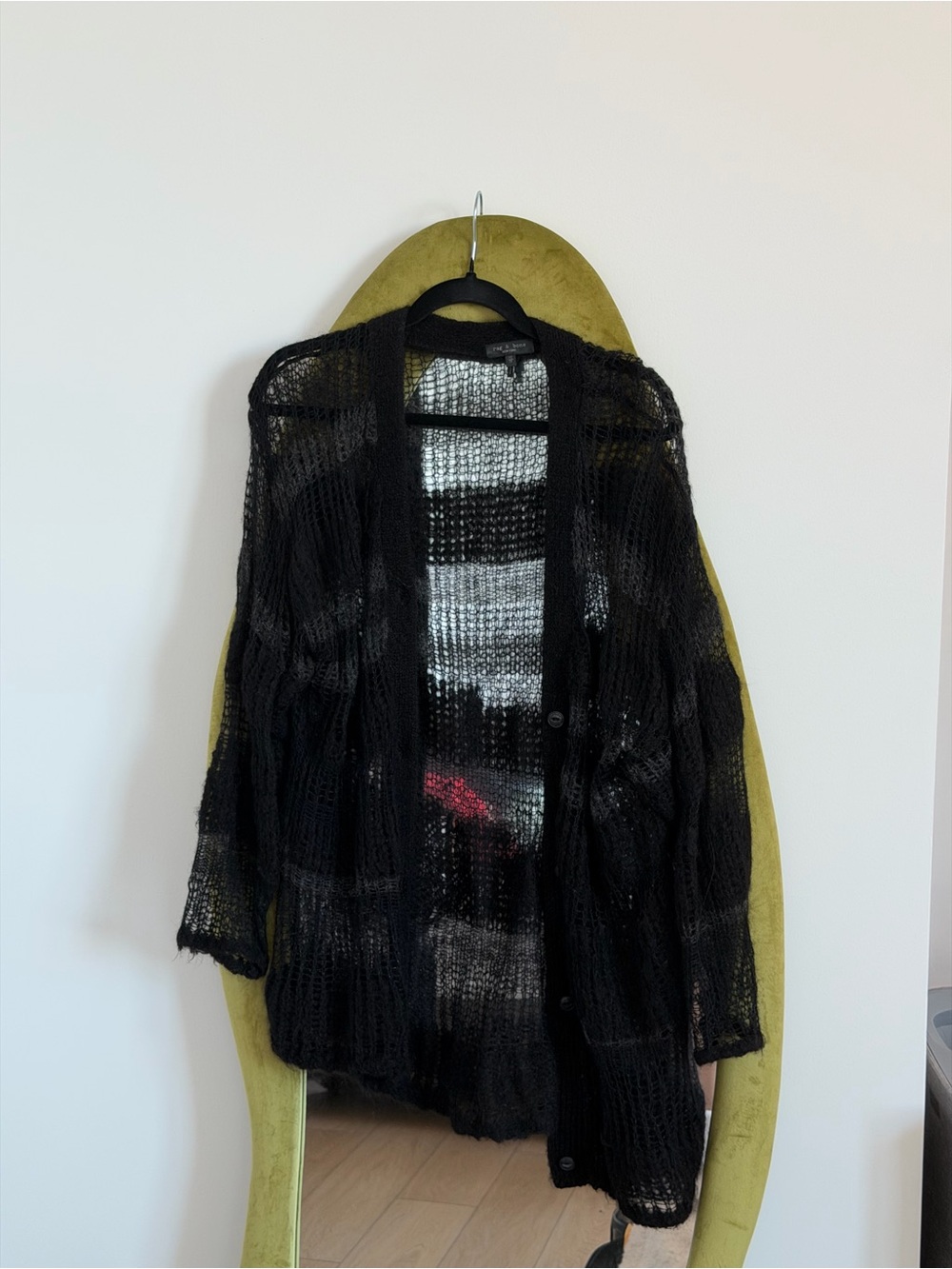 rag & bone Black Open-Weave Women's Cardigan
